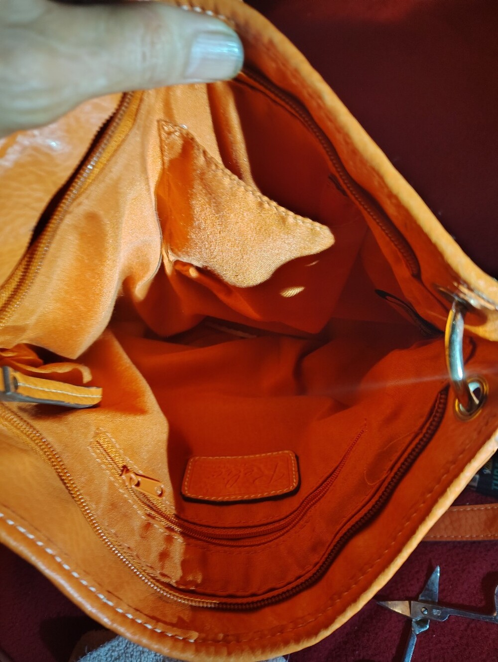 Relic Orange Leather Shoulder Tote